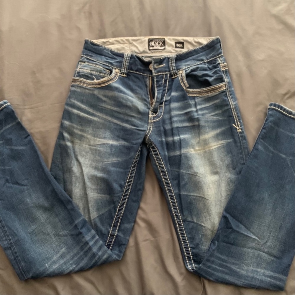 Buckle Black Straight Leg Men’s Denim Jeans